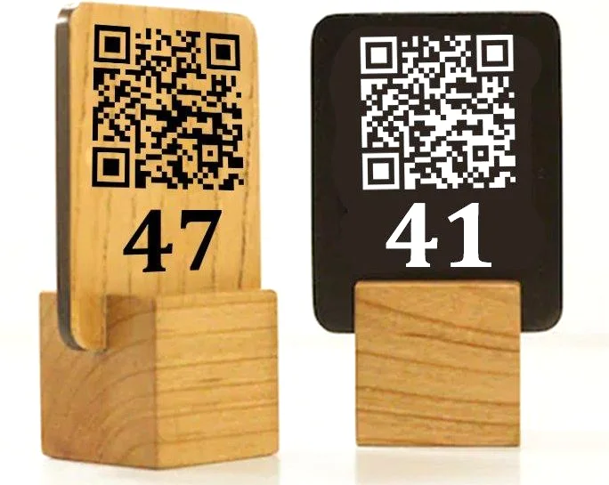 PMN8 Ahşap QR Kod ve Masa Numarası Menü – görsel 3