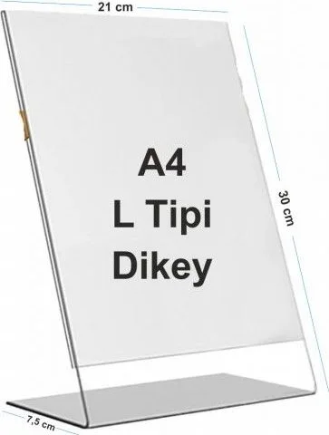 L Tipi Akrilik Föylük & Menülük – A4 Dikey