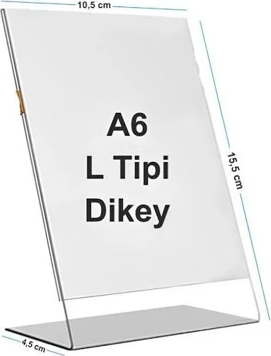 L Tipi Akrilik Föylük & Menülük – A6 Dikey