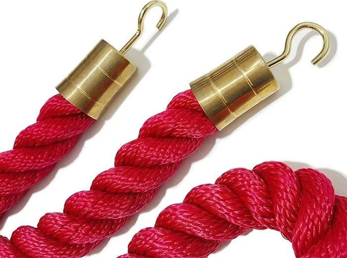 PBH01 Pirinç Uçlu Kırmızı Örme Bariyer Halatı – görsel 3