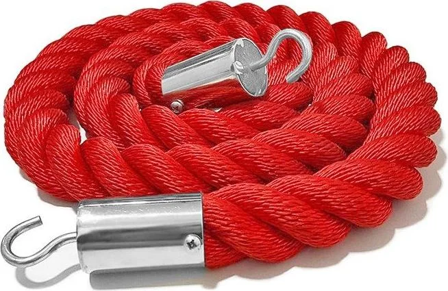 PBH01 Pirinç Uçlu Kırmızı Örme Bariyer Halatı – görsel 5
