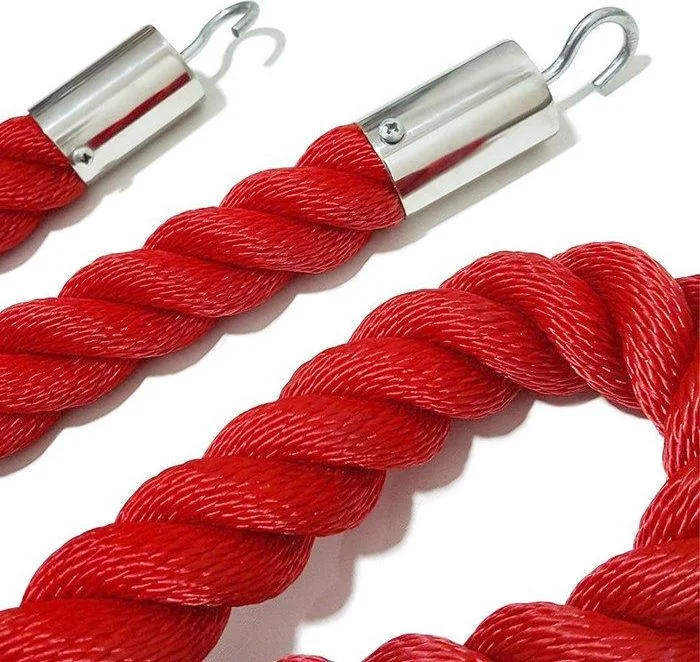 PBH01 Pirinç Uçlu Kırmızı Örme Bariyer Halatı – görsel 7