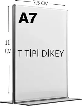 T Tipi Akrilik Föylük & Etiketlik – A7 Dikey