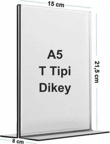 T Tipi Akrilik Föylük & Menülük – A5 Dikey
